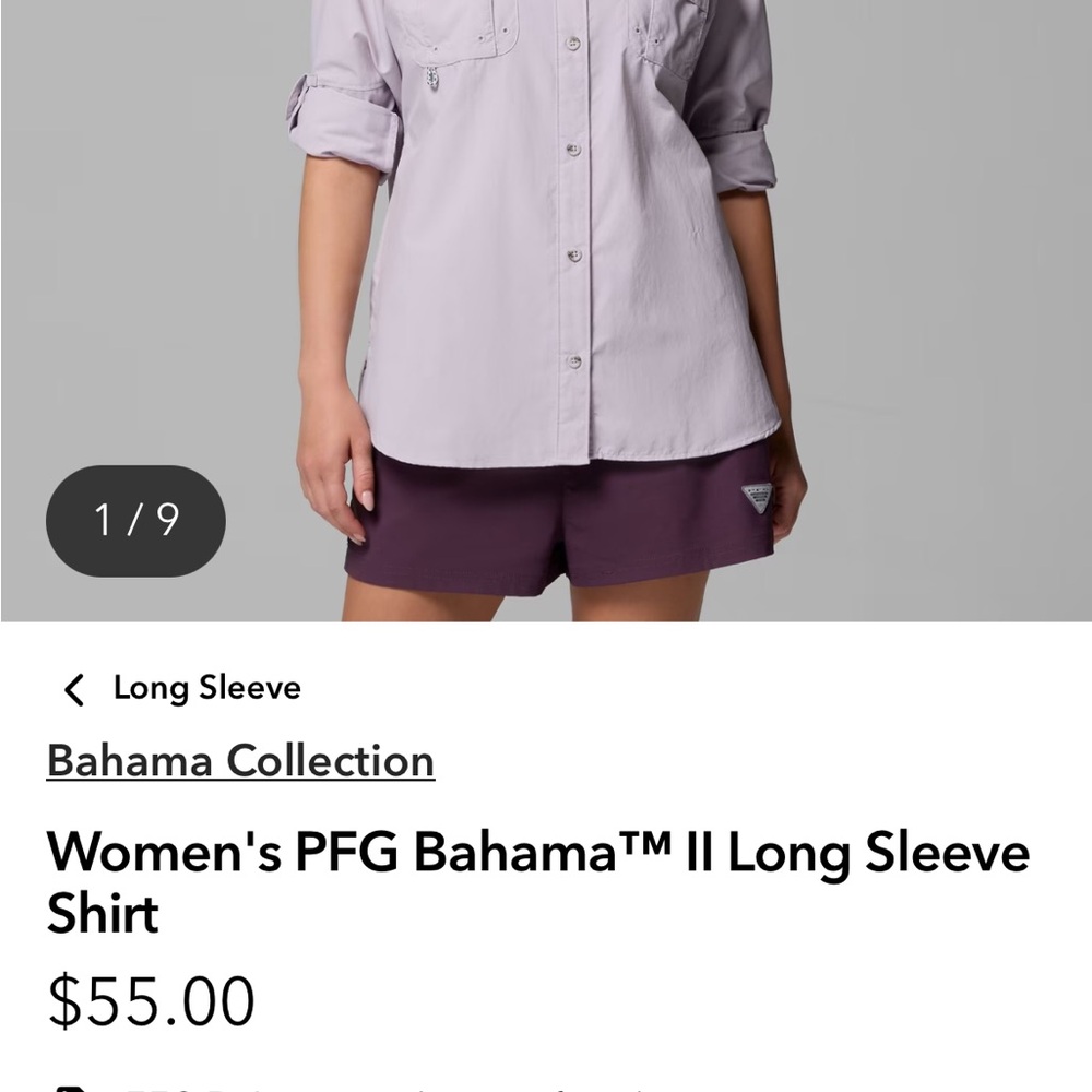 Columbia Women's SPF30+ pink shirt- size medium